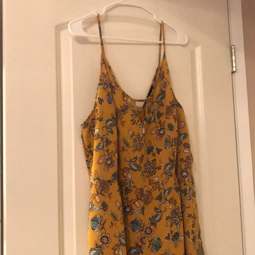 Mustard yellow floral jumpsuit